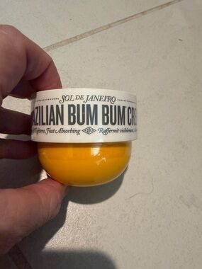 Sol de Janeiro Bum Bum Cream Jar in Bright Yellow and White